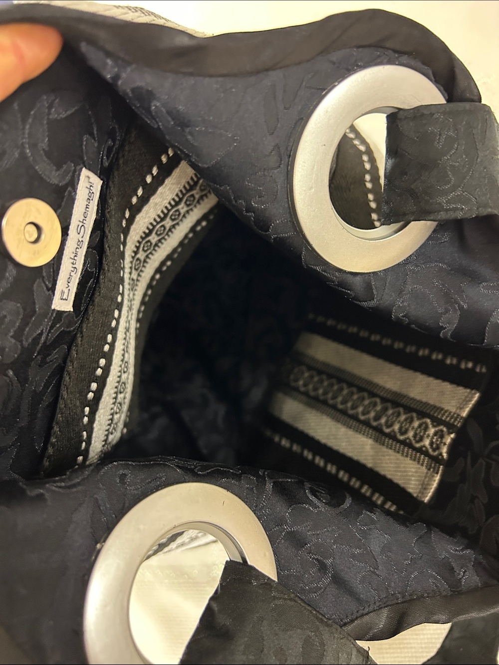 Black & White Chevron Strap Top — Unbranded image 3